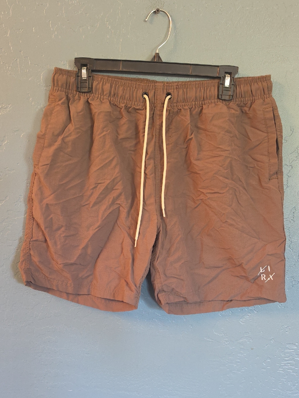 Lira Brown Nylon Drawstring Shorts